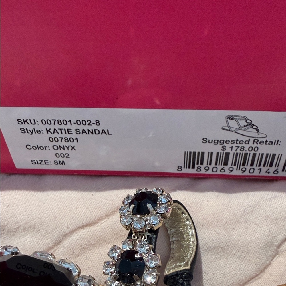 🌴 Lilly Pulitzer Katie Sandals Black Crystal Embellishment XL w box Fantastic!! - Picture 5 of 8
